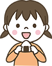 おやつを食べる子ども イラスト